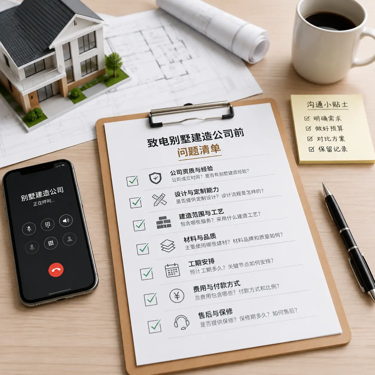 在湖北拨打别墅建造公司电话前的准备工作