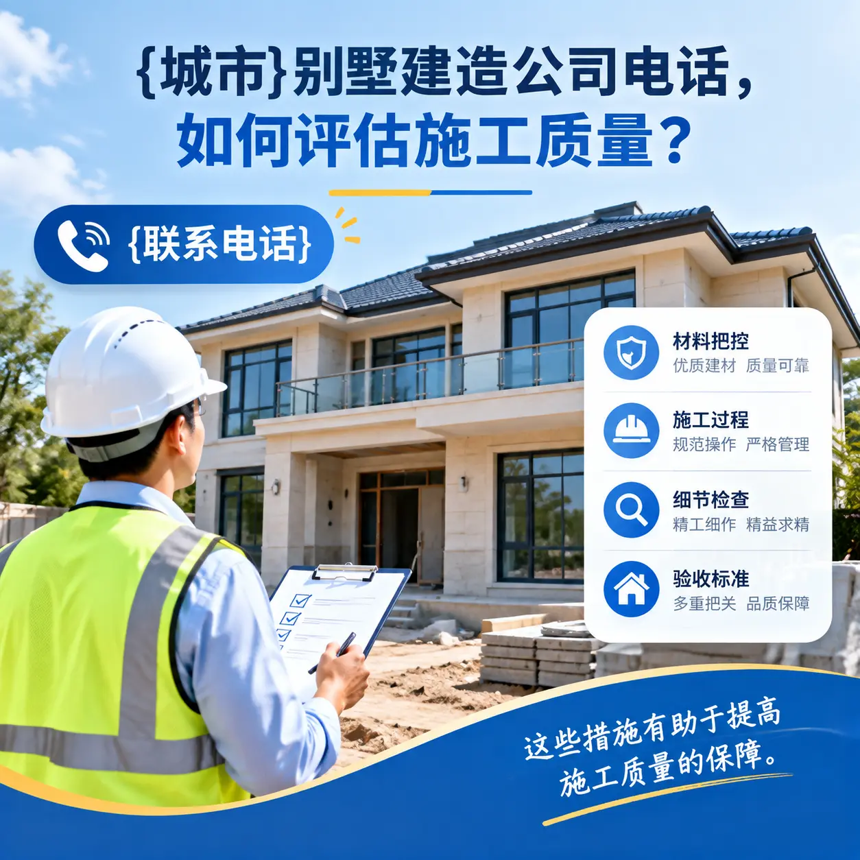 湖北别墅建造公司电话,如何评估施工质量?