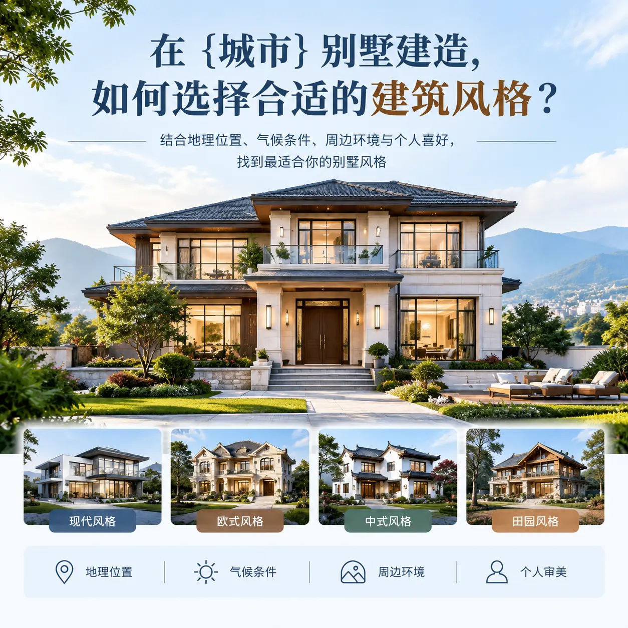 在 湖北 别墅建造，如何选择合适的建筑风格？
